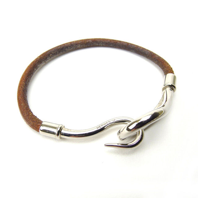 【ブラックフライデー30％OFFクーポン】エルメス HERMES ブレスレット ジャンボブレス シルバー×ブラウン レディース 中古 ブランド ハイブランド ヴィンテージ