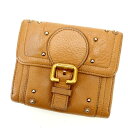 クロエ Chloe 二つ折り財布 ライトブラウン レディース 中古