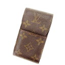 【秋Sale】ルイ・ヴィトン LOUIS VUITTON シガレットケース モノグラム /エテュイシガレット ブラウン レディース 中古