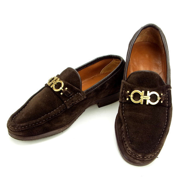 【ブラックフライデー30%OFFクーポン】サルヴァトーレフェラガモ Salvatore Ferragamo ローファー ガンチーニ ブラウン レディース 中古 ...