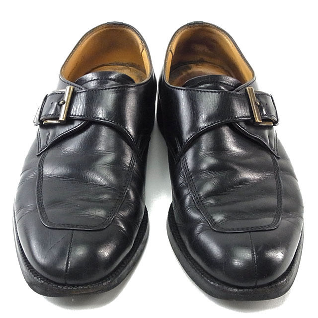 【ブラックフライデー30%OFFクーポン】バーバリー BURBERRY ローファー モンクストラップ ♯24 ラウンドトゥ ブラック×アンティークゴールド レデ...