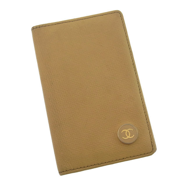 【ブラックフライデー30％OFFクーポン】シャネル CHANEL カードケース ココボタン ベージュ×ゴールド レディース 中古 ブランド ハイブランド ヴィンテージ