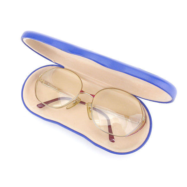 【楽天スーパーSALE★最大50％OFF】クリスチャンディオール メガネ 度入り フルリム クリア×ゴールド×ボルドー レディース 中古 Christian Dior ブランド ハイブランド ヴィンテージ