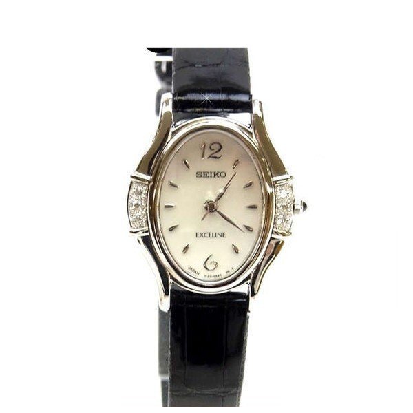 【ブラックフライデー21％OFFクーポン】セイコー 腕時計 ラインストーン ブラック×シルバー レディース 中古 SEIKO ブランド ハイブランド ヴィンテージ