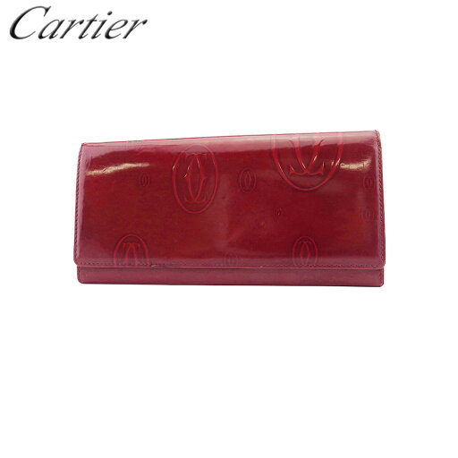 【楽天スーパーSALE40%OFF】【中古】 カルティエ 長財布 ファスナー付き 長財布 ハッピーバースデー ボルドー シルバー エナメルレザー Cartier P1017 【楽天スーパーSALE40%OFF】【中古】 カルティエ 長財布 ファスナー付き 長財布 ハッピーバースデー ボルドー シルバー エナメルレザー Cartier P1017