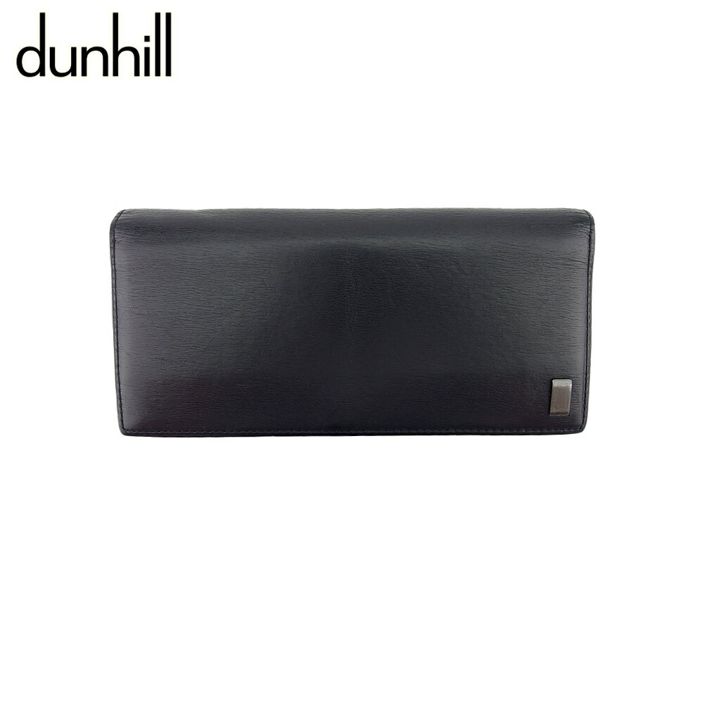 【中古】 ダンヒル 長財布 ファスナー付き 長財布 ブラック　 レザー dunhill L4143