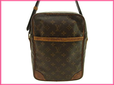 【送料無料】 ルイヴィトン Louis Vuitton ショルダーバッグ 斜めがけショルダー 廃盤レア メンズ可 ダヌーブMM モノグラム M45264 ブラウン PVC×レザー (あす楽対応)人気 激安(参考定価73000円)【中古】 Y914 .