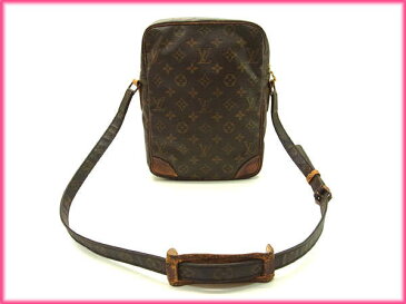 【送料無料】 ルイヴィトン Louis Vuitton ショルダーバッグ 斜めがけショルダー 廃盤レア メンズ可 ダヌーブMM モノグラム M45264 ブラウン PVC×レザー (あす楽対応)人気 激安(参考定価73000円)【中古】 Y914 .