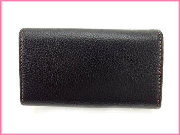 【中古】 キーケース オーブ ブラック×ブラウン T12075
