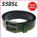 【スプリングセール】55DSL ベルト ブランドベルト ベルト ファッションアイテム アウトレット 夏 アイテム 自分用 グリーン系 ♯70 28 ロゴ 送料無...
