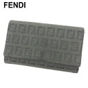 【スプリングセール】フェンディ 三つ折り 財布 二つ折り 財布 ズッキーノ ブラック キャンバス×レザー FENDI 三つ折りサイフ サイフ 財布 折りタタミ ...