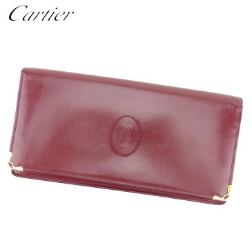 【スーパーセール】 【20%オフ】 【中古】 カルティエ 長財布 ファスナー付き 長財布 マストライン ボルドー レザー Cartier 長サイフ サイフ 収納 ブランドブランド財布 ユニセックス 小物 人気 1点物 【送料無料】 T8525