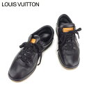 【春の大感謝祭 30％OFF】ルイ ヴィトン スニーカー シューズ 靴 #37 ブラック レザー LOUIS VUITTON 【ルイ・ヴィトン】 T8578S 【中古】