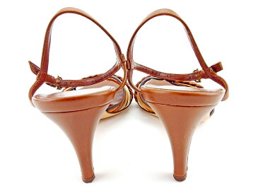 サルヴァトーレ フェラガモ サンダル シューズ 靴 ♯4ハーフC アンクルストラップ ブラウン系 シルバー レザーSalvatore Ferragamo レディース プレゼント 贈り物 1点物 人気 良品 ブランド 迅速発送 ファッション 大人 オシャレ 在庫処分 【送料無料】 T5240 .
