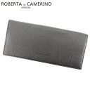 【春の大感謝祭 30％OFF】ロベルタディカメリーノ 長財布 ファスナー付き 財布 ロゴ ブラック レザー ROBERTA DI CAMERINO 長サイフ サイフ 収納 財布 ユニセックス 小物 【ロベルタディカメリーノ】 P752 【中古】