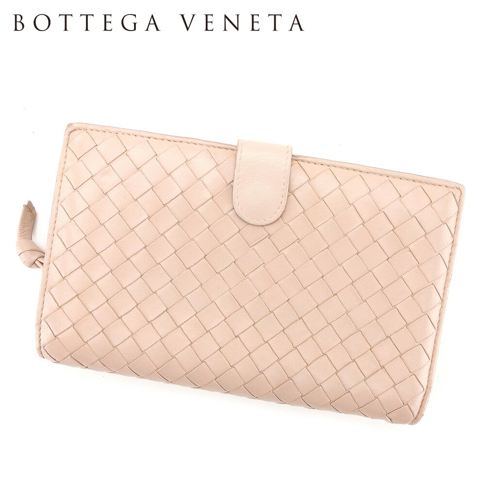 【スプリングセール30％OFF】ボッテガ ヴェネタ 長財布 ラウンドファスナー イントレチャート ベージュ レザー BOTTEGA VENETA 長サイフ サイフ 収納 財布 ユニセックス 小物 【ボッテガ・ヴェネタ】 T15698 【中古】