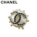 【冬SALE30%OFFクーポン】シャネル 指輪 #14 アクセサリー ココマーク シルバー ブラック ホワイト 白 CHANEL 【シャネル】 T7389S 【中古】