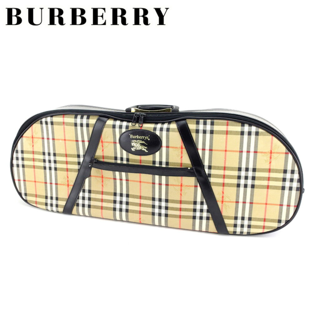 【スプリングセール】バーバリー バイオリンケース 楽器ケース ノバチェック ベージュ ブラック キャンバス×レザーBURBERRY レディース プレゼント 贈り物 オシャレ 大人 ファッション 【バーバリー】 T7401 【中古】