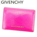 【ウィンターSALE 30%OFF】ジバンシィ 三つ折り 財布 ファスナー付き 財布 ミニ ロゴ ピンク シルバー レザー GIVENCHY 【ジバンシィ】 T7581S 【中古】