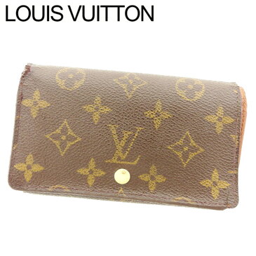 【中古】 ルイ ヴィトン Louis Vuitton L字ファスナー財布 二つ折り メンズ可 モノグラム ブラウン ベージュ ゴールド モノグラムキャンバスL字ファスナー財布 T7585s .