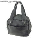 【スプリングセール】ロベルタ ディカメリーノ ハンドバッグ ブラック レザー ROBERTA DI CAMERINO バック 手持ちバッグ ファッション バッグ...