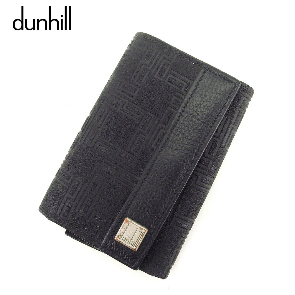 【スプリングセール30％OFF】ダンヒル キーケース ロゴプレート ブラック PVC×レザーdunhill レディース プレゼント 贈り物 オシャレ 大人 ファッション 【ダンヒル】 I511 【中古】