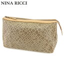【スプリングセール】ニナリッチ クラッチバッグ セカンドバッグ ジラフ柄 ベージュ ブラウン PVC×レザー NINA RICCI 【ニナリッチ】 I513S ...