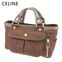 【スプリングセール】セリーヌ ハンドバッグ トートバッグ ブギーバッグ ブラウン ナイロン×レザー CELINE 【セリーヌ】 T8424S 【中古】