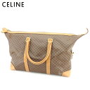 【春の大感謝祭 30％OFF】セリーヌ ボストンバッグ 旅行用バッグ マカダム ブラウン PVC×レザー CELINE 【セリーヌ】 T8427S 【中古】