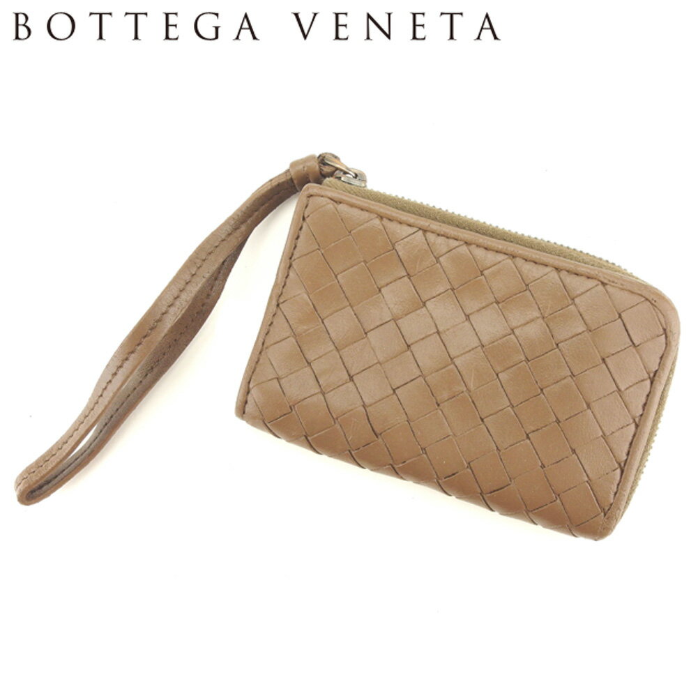 【スプリングセール30％OFF】ボッテガ ヴェネタ コインケース ケース 小銭入れ イントレチャート ブラウン レザー BOTTEGA VENETA 【ボッテガ・ヴェネタ】 C3300S 【中古】