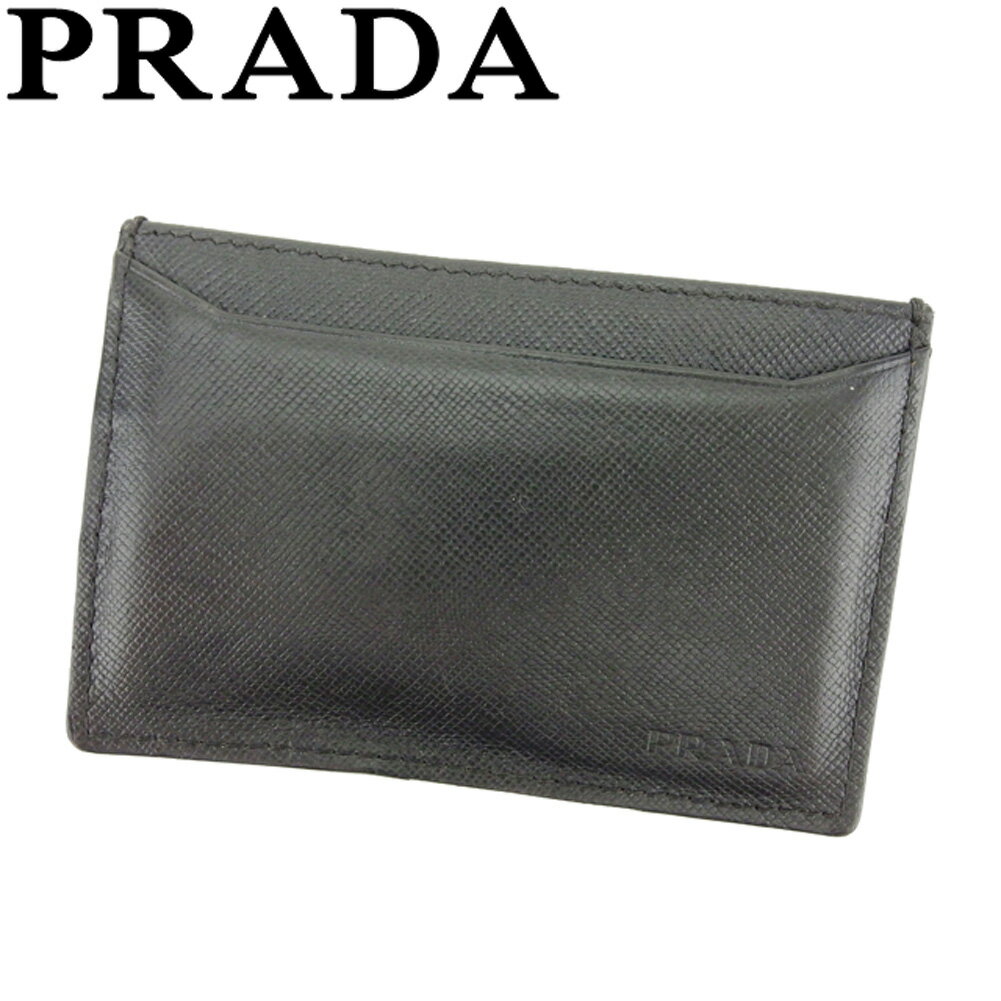 【スプリングセール30％OFF】プラダ カードケース カード パスケース 名刺入れ ロゴ グレー 灰色 サフィアーノレザーPRADA レディース プレゼント 贈り物 オシャレ 大人 ファッション 【プラダ】 D1869 【中古】