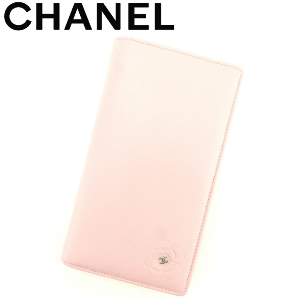 【スプリングセール30％OFF】シャネル 長財布 ファスナー付き 財布 バタフライカメリア ピンク シルバー レザー CHANEL 【シャネル】 T7993S 【中古】