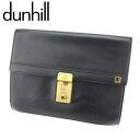 【春の大感謝祭 30％OFF】ダンヒル クラッチバッグ セカンドバッグ コンフィデンシャル ブラック ゴールド レザー dunhill 【ダンヒル】 T8080S 【中古】