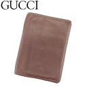 【スプリングセール】グッチ カードケース カード 名刺入れ クレストディティール ブラウン レザー GUCCI 【グッチ】 T8105S 【中古】