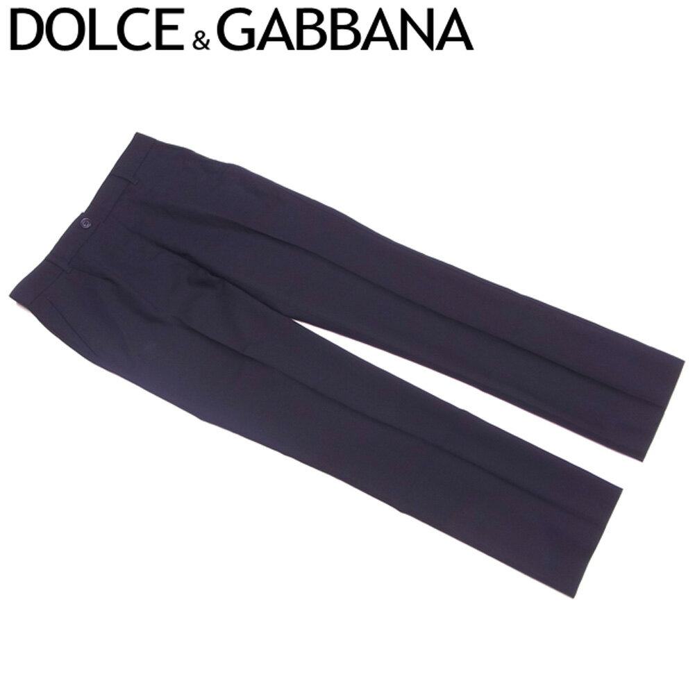 ドルチェ&ガッバーナ パンツ ストレート ♯36サイズ ドルガバ センタープレス ブラック ウールWO97％エラスタンEA3％ DOLCE&GABBANA  E1648S 