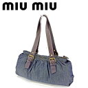 【春の大感謝祭 30％OFF】ミュウミュウ ショルダーバッグ ワンショルダー ブラウン ネイビー PVC×レザー miu miu 【ミュウミュウ】 T6616S 【中古】