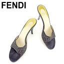 【春の大感謝祭 30％OFF】フェンディ パンプス 靴 シューズ #37 ズッキーノ ブラック ゴールド キャンバス×レザーFENDI レディース プレゼント 贈り物 オシャレ 大人 ファッション 【フェンディ】 T6641 【中古】