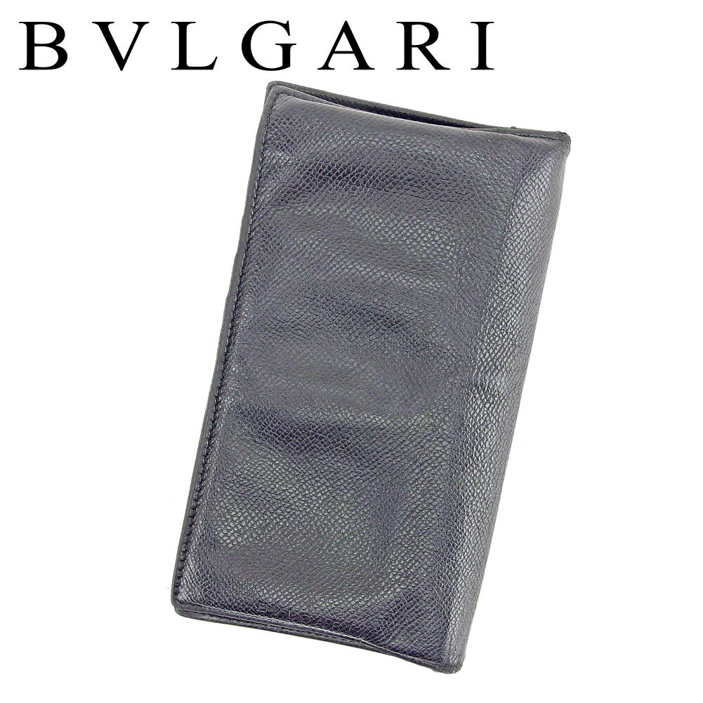 【スプリングセール30％OFF】ブルガリ 長財布 ファスナー付き 長財布 ブラック レザー BVLGARI 【ブルガリ】 T6648S 【中古】