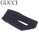 【スプリングセール】グッチ パンツ ストレート ♯44サイズ センタープレス ブラック GUCCI 【グッチ】 E1641 【中古】