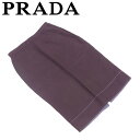 【ウィンターSALE 30%OFF】プラダ スカート 後スリット入り ♯40サイズ タイト ブラウン コットン綿100％ PRADA 【プラダ】 D2356S 【中古】