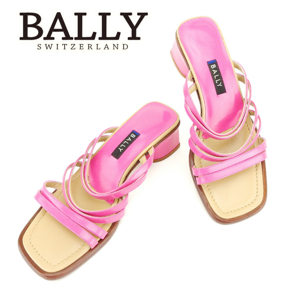 【春の大感謝祭 30％OFF】バリー サンダル 靴 シューズ #5 ピンク ベージュ エナメル×レザー BALLY 【バリー】 T6762S 【中古】