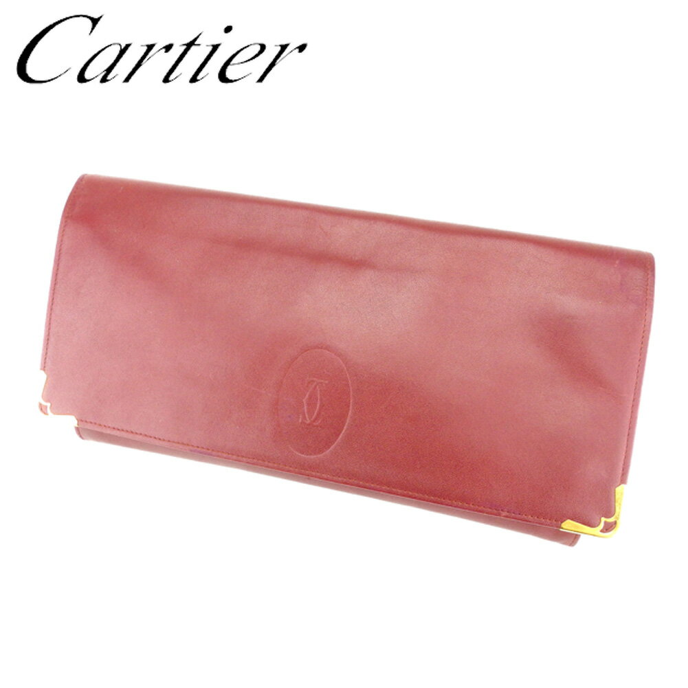 【スプリングセール30％OFF】カルティエ クラッチバッグ セカンドバッグ マストライン ボルドー ゴールド レザー Cartier セカンドバッグ バック ファッション 収納 バッグ 【カルティエ】 T6833 【中古】