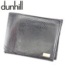 【スプリングセール30％OFF】ダンヒル 二つ折り 財布 コンノート ブラック ゴールド レザー dunhill 【ダンヒル】 T6834S 【中古】