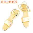 【春の大感謝祭 30％OFF】エルメス サンダル シューズ 靴 #36ハーフ ベージュ エナメル×レザーHERMES レディース プレゼント 贈り物 オシャレ 大人 ファッション 【エルメス】 T6894 【中古】