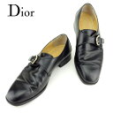 【春の大感謝祭 30％OFF】ディオール シューズ 靴 ♯37 ビジネス モンクストラップ ブラック ゴールド レザーDior MONSIEUR レディース プレゼント 贈り物 オシャレ 大人 ファッション 【ディオール】 T6943 【中古】