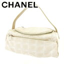 【スプリングセール】シャネル バニティ 化粧ポーチ ニュートラベルライン ベージュ キャンバス×レザー CHANEL 【シャネル】 T7157S 【中古】
