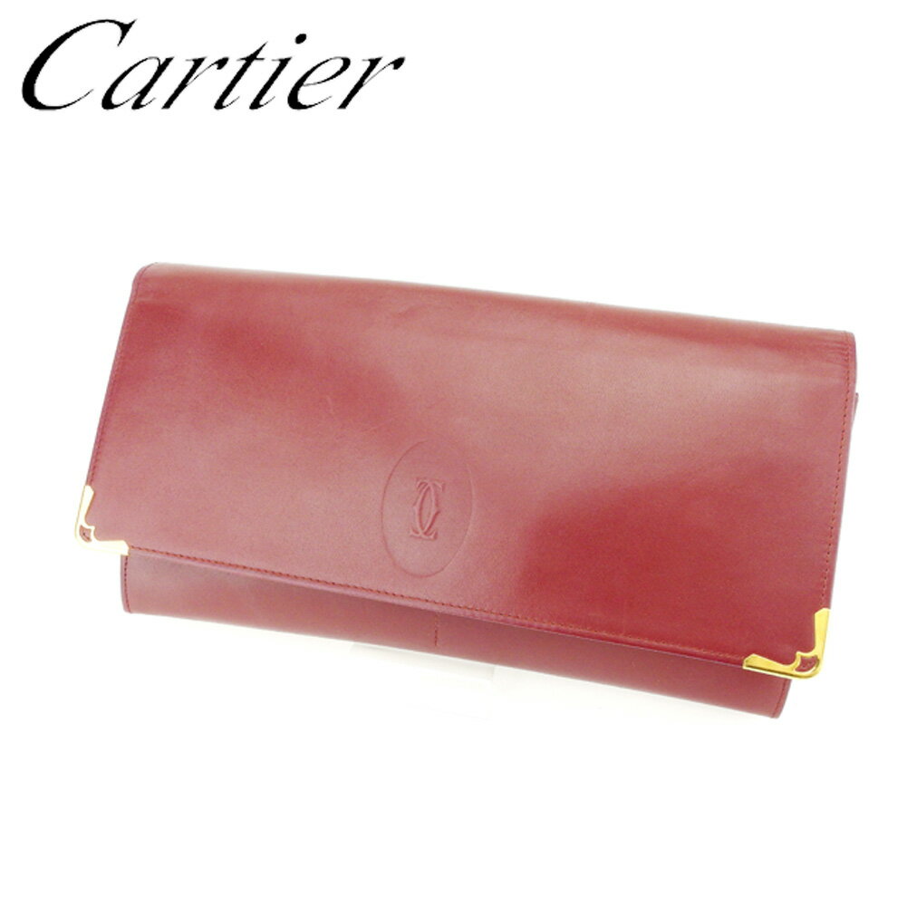 【スプリングセール30％OFF】カルティエ クラッチバッグ セカンドバッグ マストライン ボルドー レザー Cartier 【カルティエ】 T7182S 【中古】