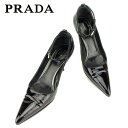 【春の大感謝祭 30％OFF】プラダ パンプス シューズ 靴 #34サイズ ブラック エナメルレザーPRADA レディース プレゼント 贈り物 オシャレ 大人 ファッション T7214 【中古】