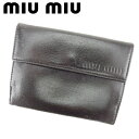 【スプリングセール】ミュウミュウ Wホック 財布 二つ折り 財布 ブラウン キャンバス×レザー miumiu ホックサイフ ホック財布 財布 サイフ 財布 ユニ...