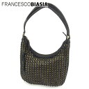 【ウィンターSALE 30%OFF】フランチェスコビアジア ショルダーバッグ ワンショルダー ブラック ゴールド レザー×ハラコ FRANCESCO BIASIA 【フランチェスコビアジア】 T13199S 【中古】